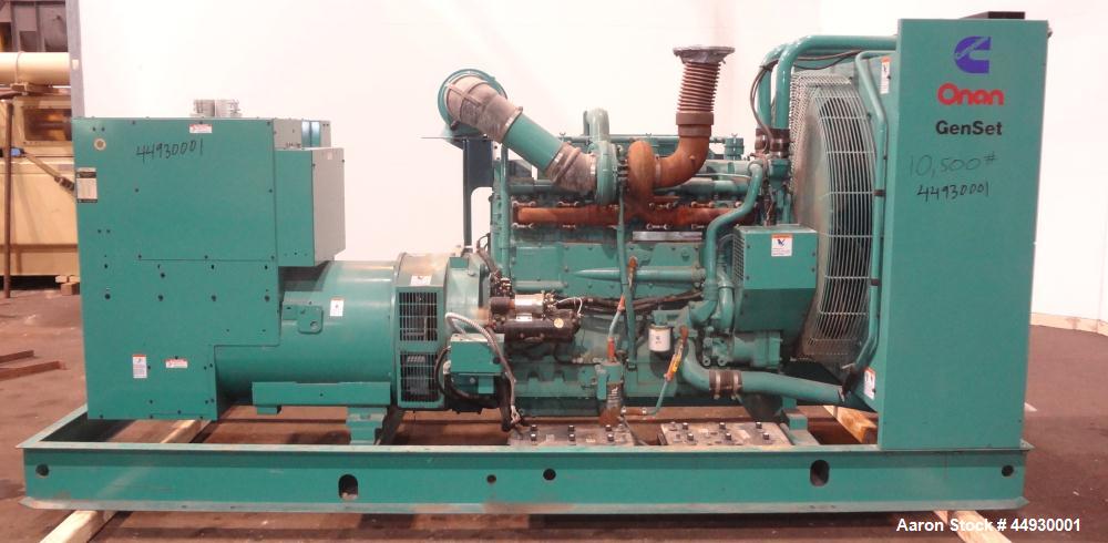 Used Cummins 500 kW standby (455 kW prime) diesel generator set, model DFED-3381494, SN-K990022657. Cummins KTA19-G4 engine rated 755HP at 1800 RPM, SN-37190171. 3/60/277/480V. 800 Amp main-line circ...