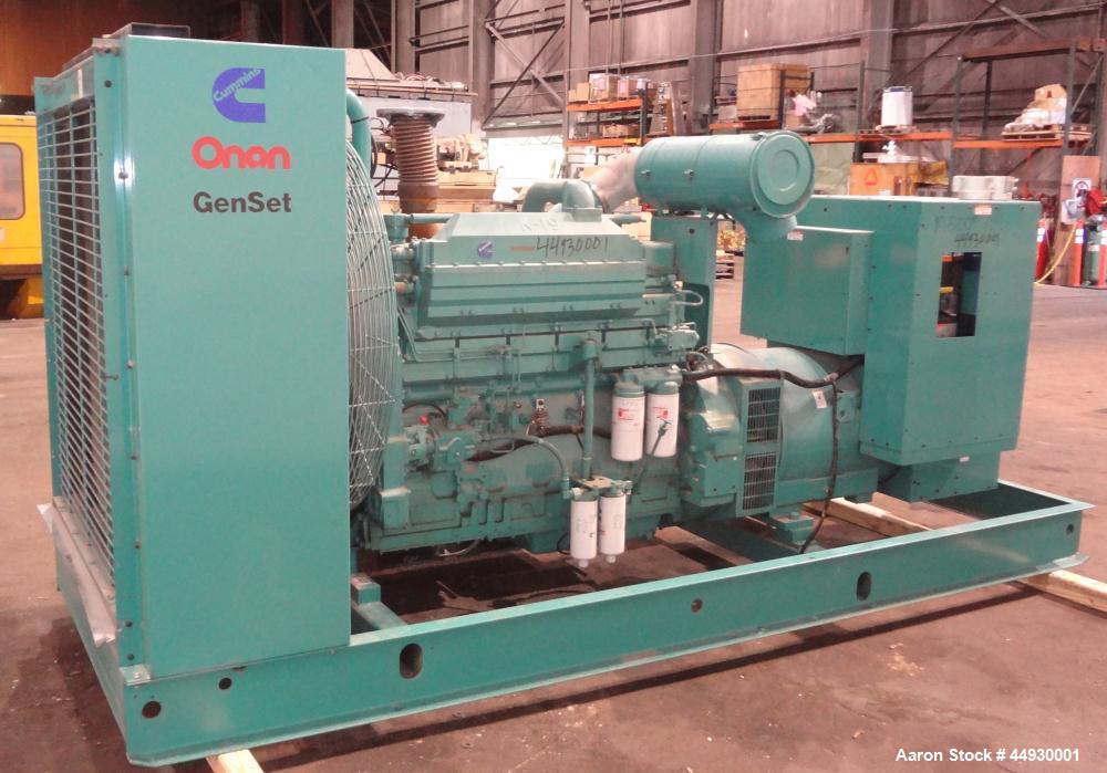 Used Cummins 500 kW standby (455 kW prime) diesel generator set, model DFED-3381494, SN-K990022657. Cummins KTA19-G4 engine rated 755HP at 1800 RPM, SN-37190171. 3/60/277/480V. 800 Amp main-line circ...