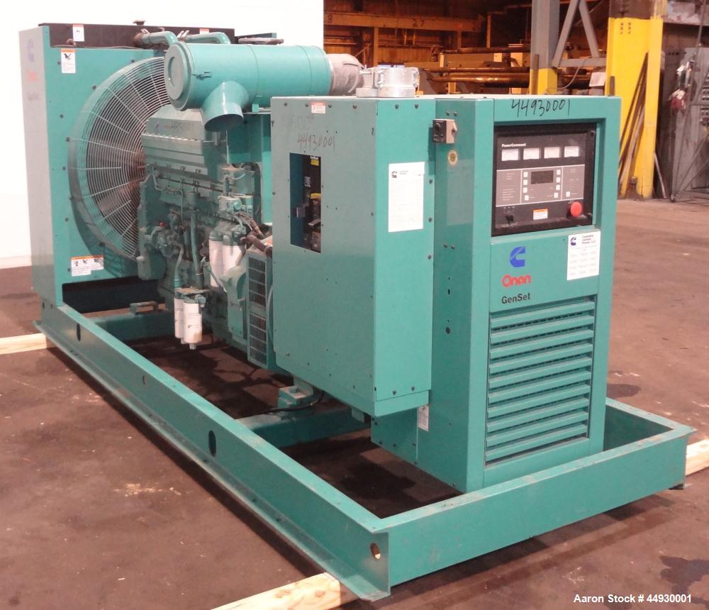 Used Cummins 500 kW standby (455 kW prime) diesel generator set, model DFED-3381494, SN-K990022657. Cummins KTA19-G4 engine rated 755HP at 1800 RPM, SN-37190171. 3/60/277/480V. 800 Amp main-line circ...