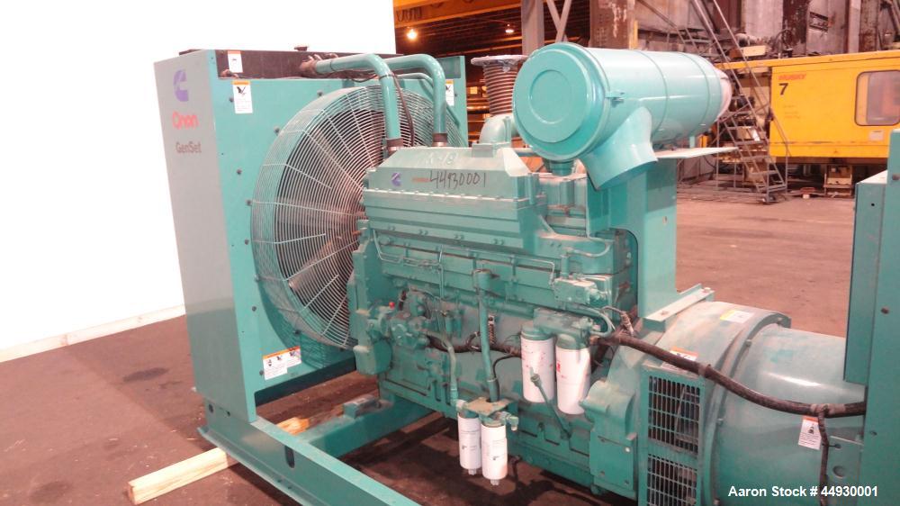 Used Cummins 500 kW standby (455 kW prime) diesel generator set, model DFED-3381494, SN-K990022657. Cummins KTA19-G4 engine rated 755HP at 1800 RPM, SN-37190171. 3/60/277/480V. 800 Amp main-line circ...
