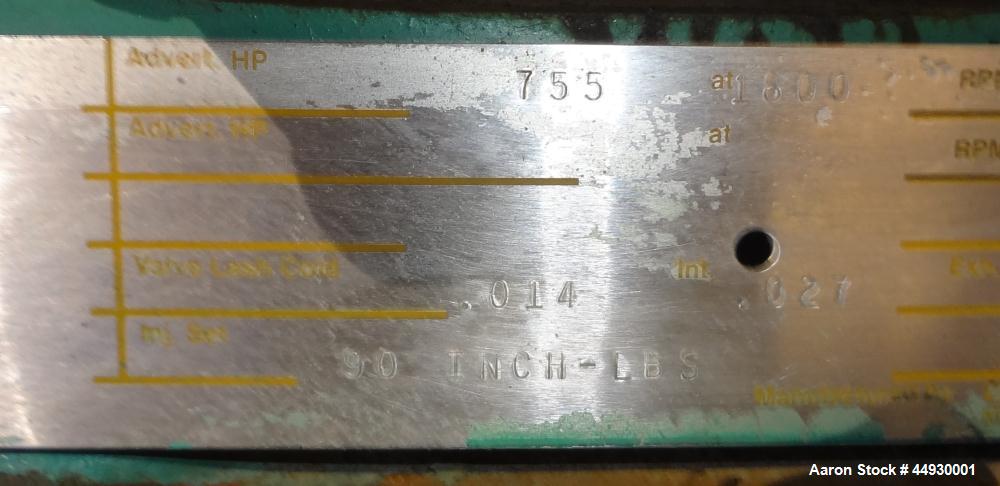 Used Cummins 500 kW standby (455 kW prime) diesel generator set, model DFED-3381494, SN-K990022657. Cummins KTA19-G4 engine rated 755HP at 1800 RPM, SN-37190171. 3/60/277/480V. 800 Amp main-line circ...