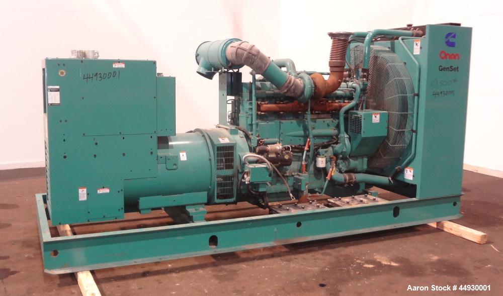 Used Cummins 500 kW standby (455 kW prime) diesel generator set, model DFED-3381494, SN-K990022657. Cummins KTA19-G4 engine rated 755HP at 1800 RPM, SN-37190171. 3/60/277/480V. 800 Amp main-line circ...