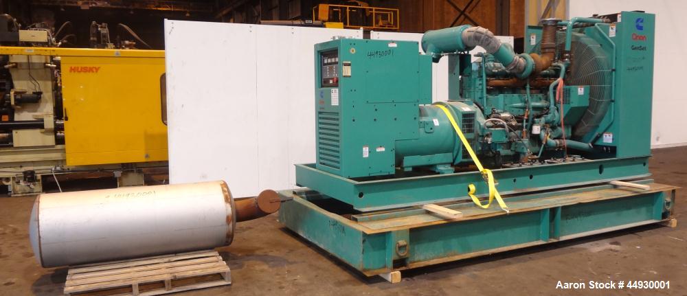 Used Cummins 500 kW standby (455 kW prime) diesel generator set, model DFED-3381494, SN-K990022657. Cummins KTA19-G4 engine rated 755HP at 1800 RPM, SN-37190171. 3/60/277/480V. 800 Amp main-line circ...