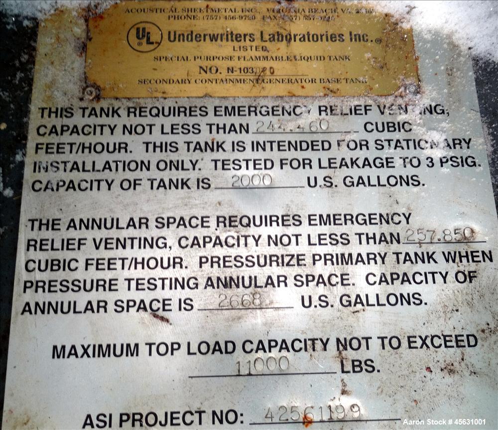 Used Cummins 500kW standby (455 kW prime) diesel generator set, model DFED-4486