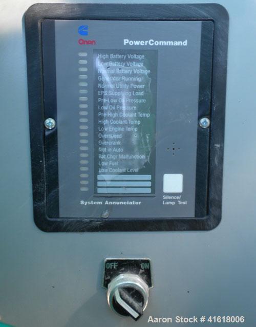 Used Cummins 500kW Diesel Generator Set, Model DFED-5557354, serial# E020373680. Cummins KTA19-G4 diesel engine, 6 cylinder, 755 hp at 1800 RPM, serial# 37203389. 3/60/277/480V. Main-line circuit bre...
