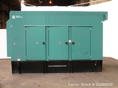 Used Cummins 500 kW standby (455kW prime) diesel generator set, model DFEK-5773752 SN- J060985454. Cummins QSX-15-G9 rated 755 hp @ 1800 rpm, EPA Tier II certified, SN-31006015. 3/60/277-480V with PM...