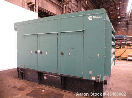 Used Cummins 500 kW standby (455kW prime) diesel generator set, model DFEK-5773752 SN- J060985454. Cummins QSX-15-G9 rated 755 hp @ 1800 rpm, EPA Tier II certified, SN-31006015. 3/60/277-480V with PM...