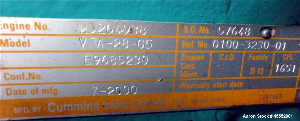 Used Cummins 600 kW Standby Diesel Generator Set