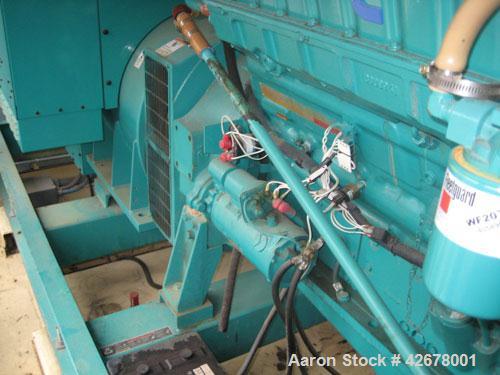 Used Cummins 600kW standby / 545kW prime diesel generator set. Cummins model DFGB SN-G030525963. Cummins model VTA-28-G5 turbocharged aftercooled engine rated 900 hp @ 1800 rpm. Serial #52959. 3/60/2...