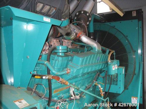 Used Cummins 600kW standby / 545kW prime diesel generator set. Cummins model DFGB SN-G030525963. Cummins model VTA-28-G5 turbocharged aftercooled engine rated 900 hp @ 1800 rpm. Serial #52959. 3/60/2...