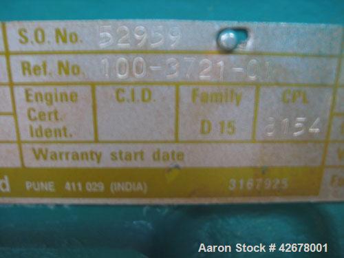 Used Cummins 600kW standby / 545kW prime diesel generator set. Cummins model DFGB SN-G030525963. Cummins model VTA-28-G5 turbocharged aftercooled engine rated 900 hp @ 1800 rpm. Serial #52959. 3/60/2...