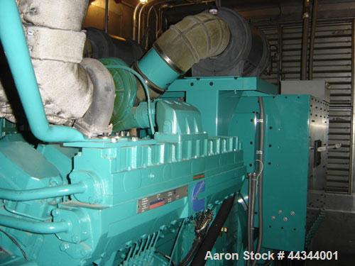 Used Cummins 900 kW standby diesel generator set, Model DFHC-5502751, SN-F020386092. Cummins QST30-G3 engine. 3/60/277/480V. Sound attenuated enclosure, 1500 gallon sub-base fuel tank. On board fire ...
