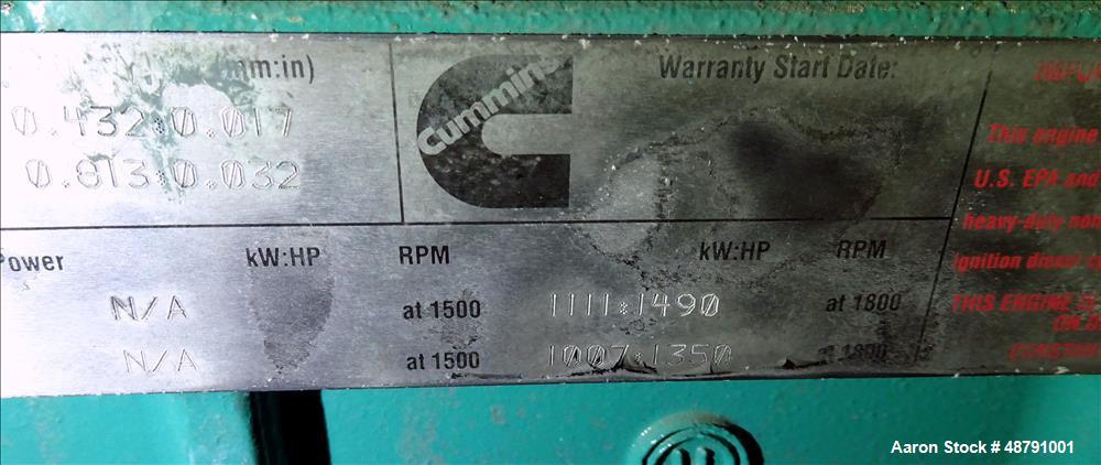 Used Cummins 1000 kW Standby Diesel Generator