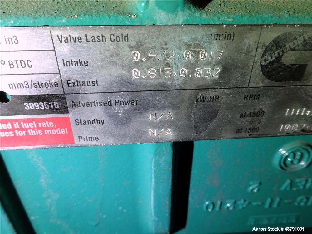 Used Cummins 1000 kW Standby Diesel Generator