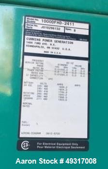 Used Cummins 1000 kW Standby (900 kW Prime) Diesel Generator Set