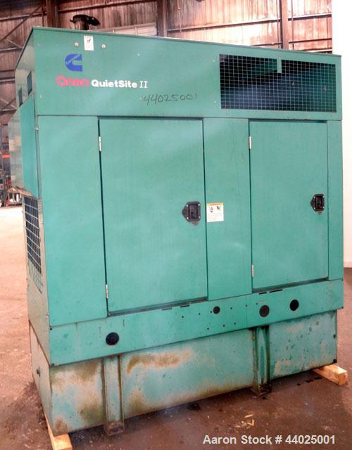 Used Cummins 60kW Standby (55kW Prime) Diesel Generator Set, Quietsite II DGCB-4489082, SN- J000161603. Cummins 4BT3.9 G-4 engine rated 102 hp @ 1800 RPM, SN-46028579. 3/60/120/208V. 12 lead reconnec...