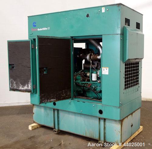 Used Cummins 60kW Standby (55kW Prime) Diesel Generator Set, Quietsite II DGCB-4489082, SN- J000161603. Cummins 4BT3.9 G-4 engine rated 102 hp @ 1800 RPM, SN-46028579. 3/60/120/208V. 12 lead reconnec...