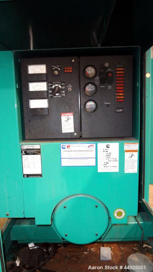 Used Cummins 60kW Standby (55kW Prime) Diesel Generator Set, Quietsite II DGCB-4489082, SN- J000161603. Cummins 4BT3.9 G-4 engine rated 102 hp @ 1800 RPM, SN-46028579. 3/60/120/208V. 12 lead reconnec...