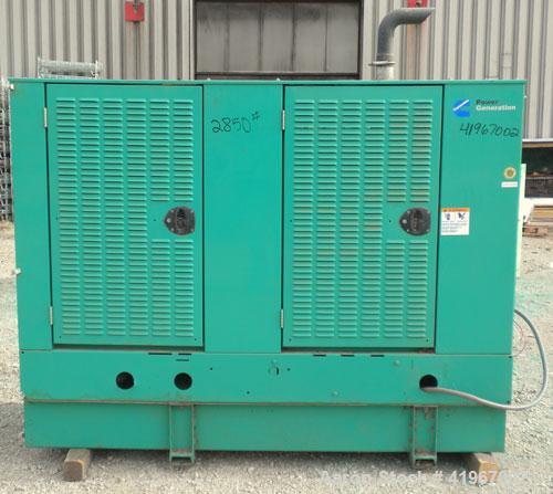 Used Cummins 60 kW Diesel Generator Set. Cummins set model DGCB-5563780, Serial#-F020386008, Spec # S. Cummins 4BT3.9-G4 engine rated 102HP @ 1800RPM. 3/60/277/480V currently set up for 240V, reconne...
