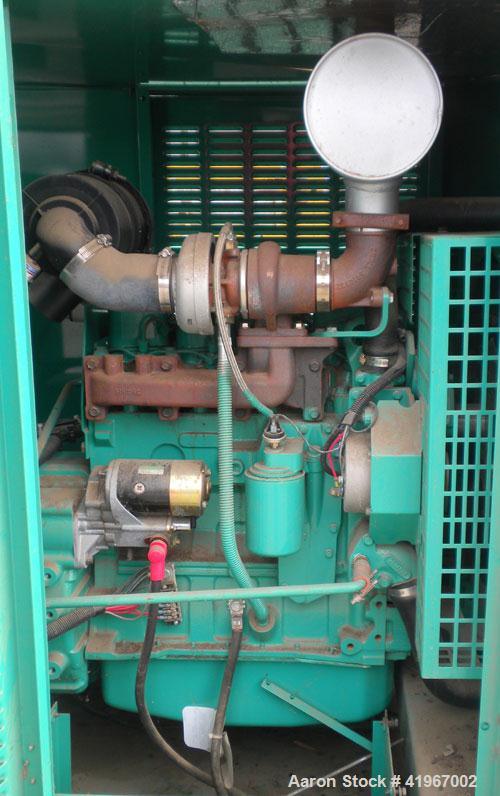 Used Cummins 60 kW Diesel Generator Set. Cummins set model DGCB-5563780, Serial#-F020386008, Spec # S. Cummins 4BT3.9-G4 engine rated 102HP @ 1800RPM. 3/60/277/480V currently set up for 240V, reconne...