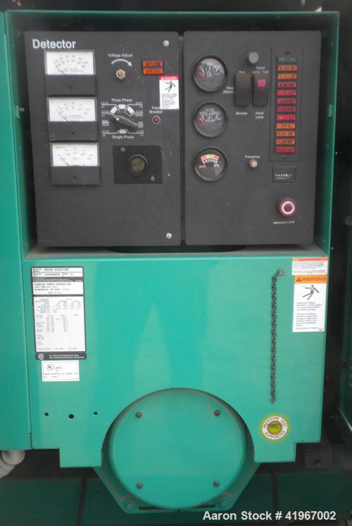 Used Cummins 60 kW Diesel Generator Set. Cummins set model DGCB-5563780, Serial#-F020386008, Spec # S. Cummins 4BT3.9-G4 engine rated 102HP @ 1800RPM. 3/60/277/480V currently set up for 240V, reconne...