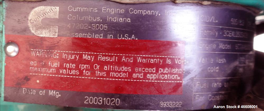 Used Cummins 200 kW diesel generator  model DGFC. Cummins 6CTAA8.3-G2 engine