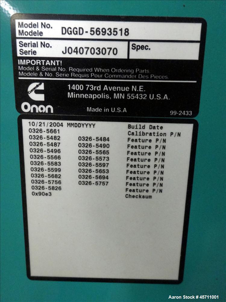 Used Cummins 35 kW (30 prime) Standby Diesel Generator Set