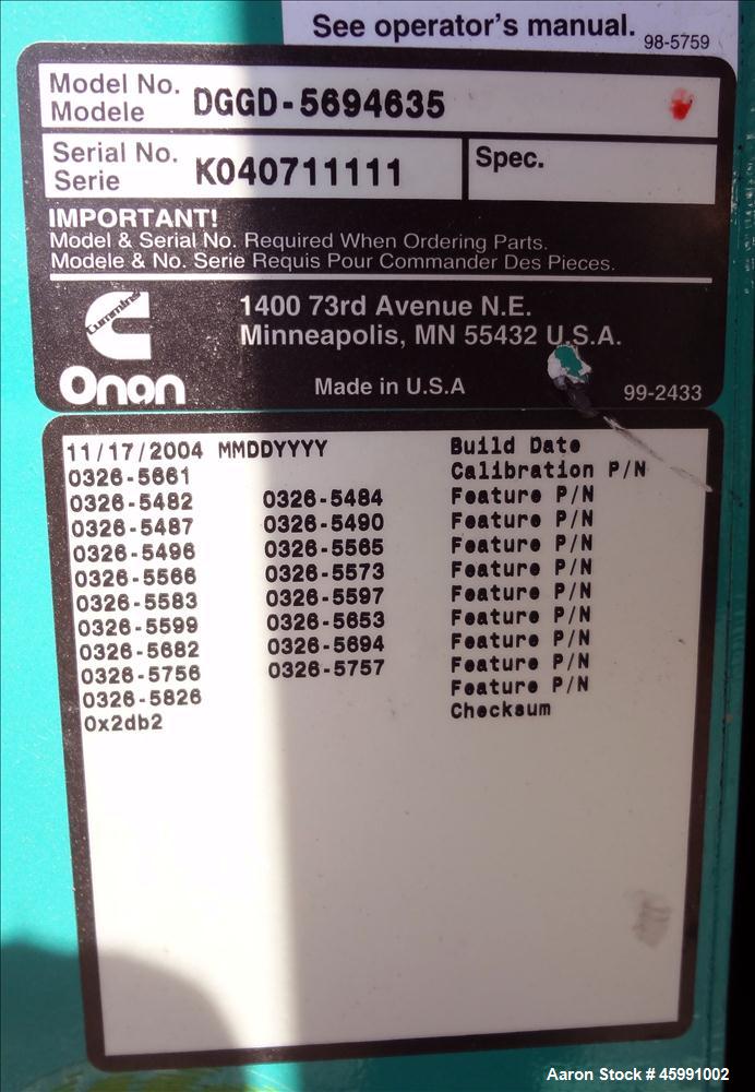 Used Cummins 35 kW diesel generator model DGGD. Cummins 4B3.3-G1 engine.