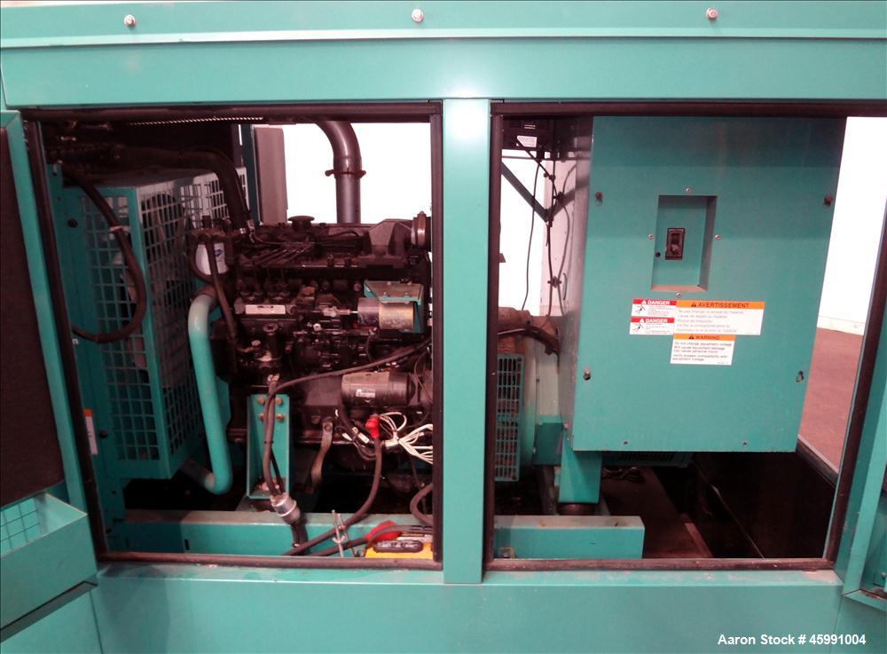 Used Cummins 35 kW standby (30 kW prime) diesel generator set, model DGGD-5769016, SN-G060944329. Cummins 4B3.3-G1 engine rated 56 HP at 1800 RPM. 1/60/120/240V. 150 Amp main-line circuit breaker. Po...