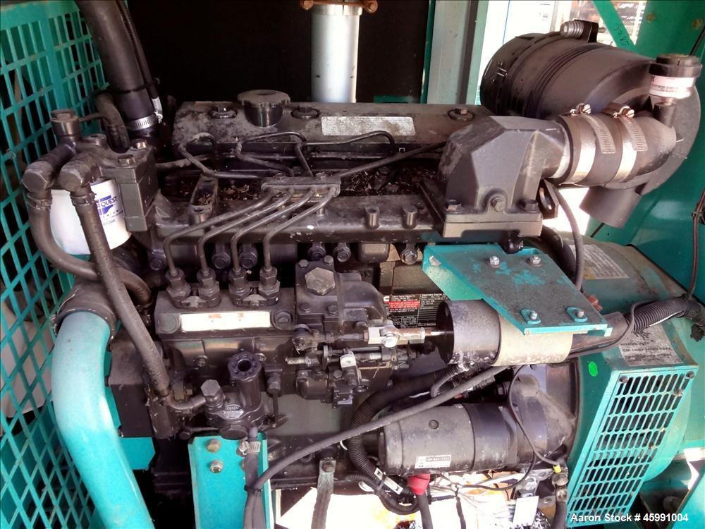 Used Cummins 35 kW standby (30 kW prime) diesel generator set, model DGGD-5769016, SN-G060944329. Cummins 4B3.3-G1 engine rated 56 HP at 1800 RPM. 1/60/120/240V. 150 Amp main-line circuit breaker. Po...
