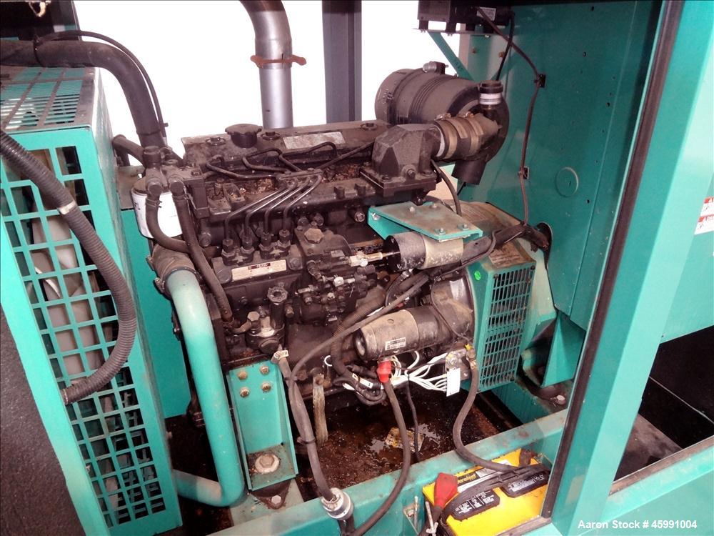 Used Cummins 35 kW standby (30 kW prime) diesel generator set, model DGGD-5769016, SN-G060944329. Cummins 4B3.3-G1 engine rated 56 HP at 1800 RPM. 1/60/120/240V. 150 Amp main-line circuit breaker. Po...