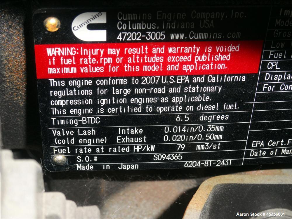 Used Cummins 35 kW standby (30 kW prime) diesel generator set