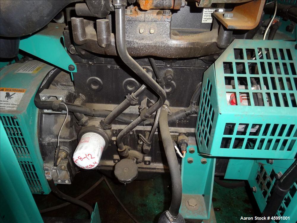 Used Cummins 35 kW standby (30 kW prime) diesel generator set, model DGGD-5937011, SN-J070118848. Cummins 4B3.3-G1 engine rated 56 HP at 1800 RPM. 35kW 1/60/120/240V current set up, reconnectable to ...