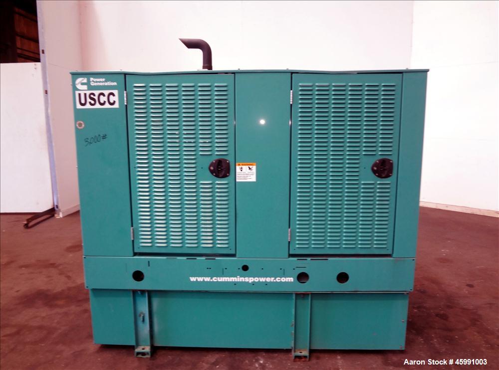 Used -Cummins 35 kW standby (30 kW prime) diesel generator set, model DGGD-5937235, SN-J070119501, Cummins 4B3.3-G6 engine rated 81 HP at 1800 RPM. 35kW 1/60/120/240V current set up, reconnectable to...