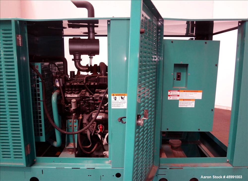 Used -Cummins 35 kW standby (30 kW prime) diesel generator set, model DGGD-5937235, SN-J070119501, Cummins 4B3.3-G6 engine rated 81 HP at 1800 RPM. 35kW 1/60/120/240V current set up, reconnectable to...
