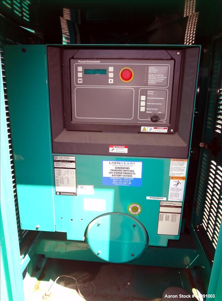 Used -Cummins 35 kW standby (30 kW prime) diesel generator set, model DGGD-5937235, SN-J070119501, Cummins 4B3.3-G6 engine rated 81 HP at 1800 RPM. 35kW 1/60/120/240V current set up, reconnectable to...