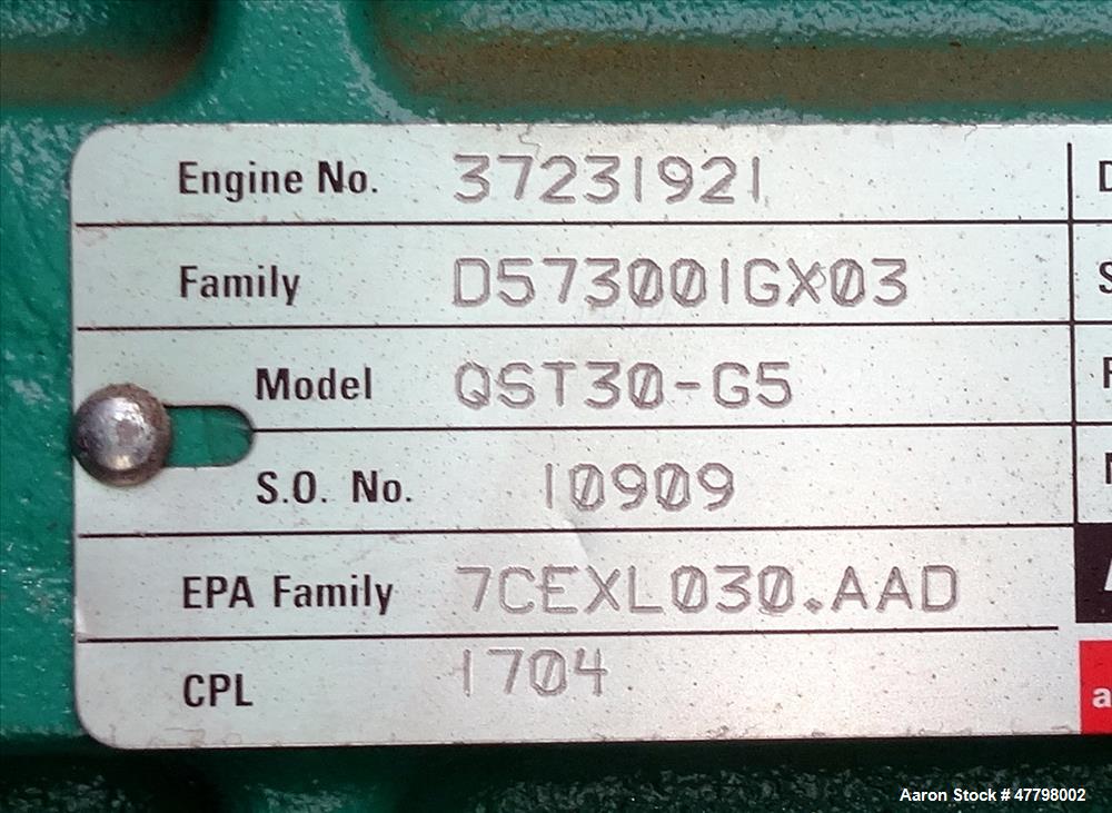 Used Cummins 750 kW EPA Tier 2 750kW Diesel Generator. Cummins QST30-G5.