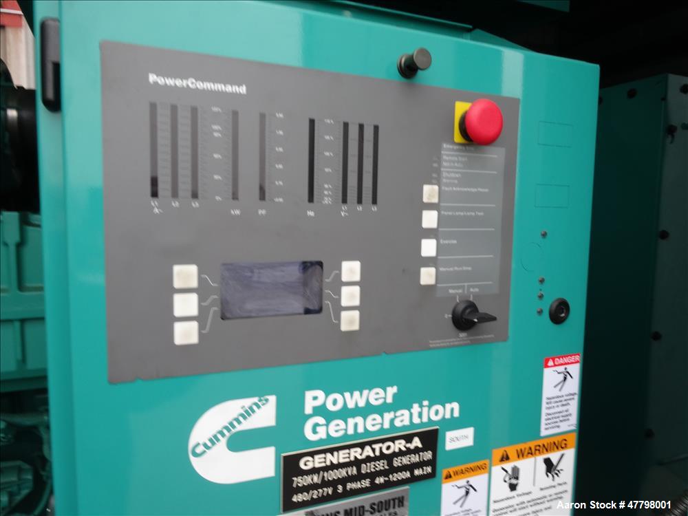 Used Cummins 750kW standby diesel generator DQFAA. Cummins EPA Tier 2