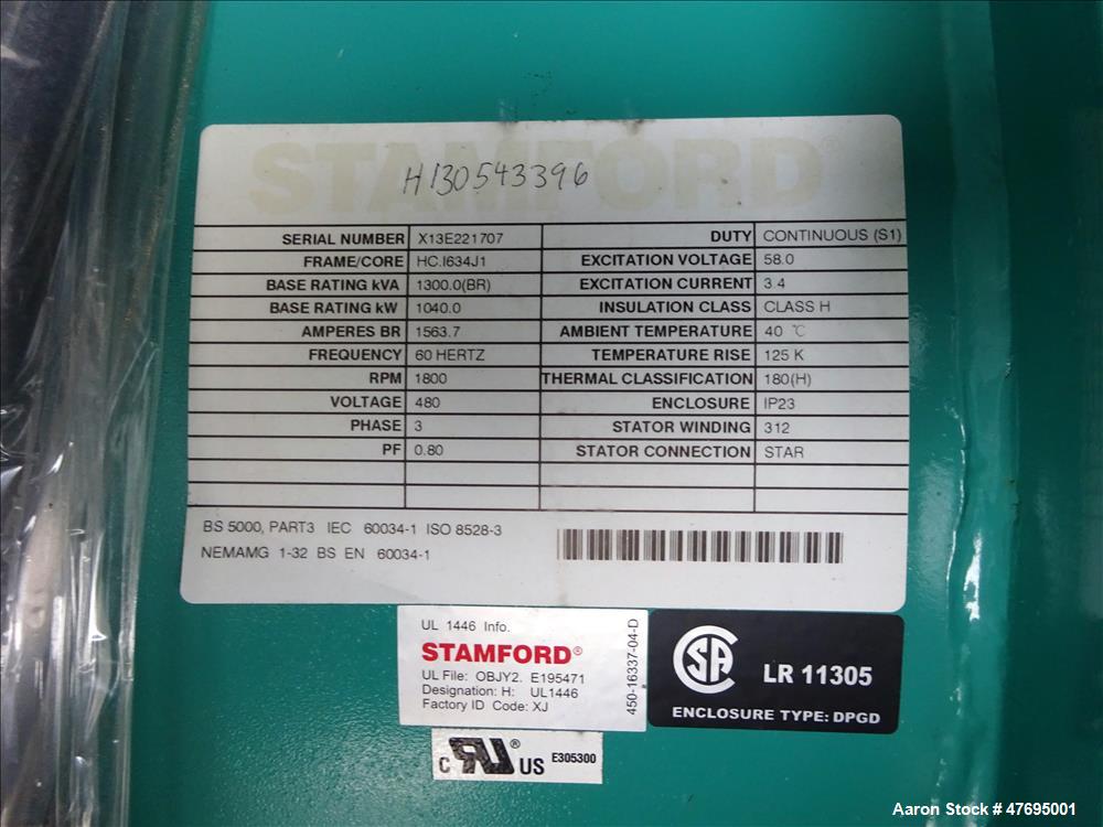 UNUSED Cummins 1000 kW generator model DQFAD. Cummins QST30-G5 engine EPA Tier 2