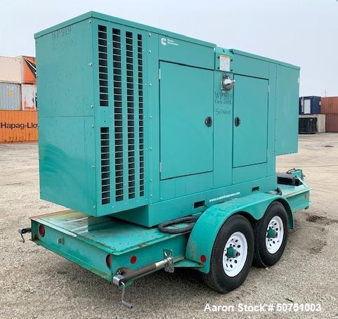 Used Cummins 100 KW Standby Portable / Trailered Diesel Generator Set
