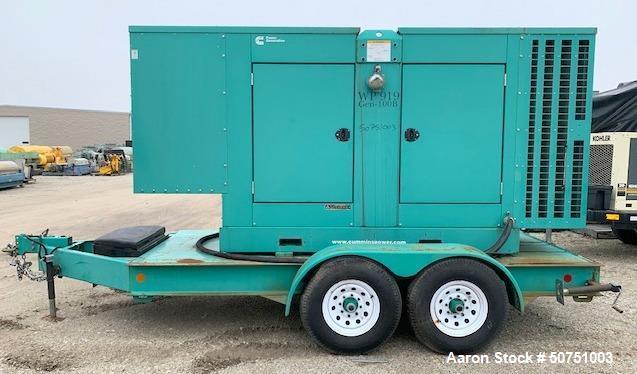 Used Cummins 100 KW Standby Portable / Trailered Diesel Generator Set