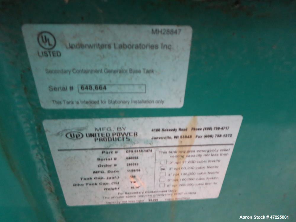 Used Cummins 150 kW, model DSHAA. Cummins QSL9-G0 engine, EPA Tier 3.
