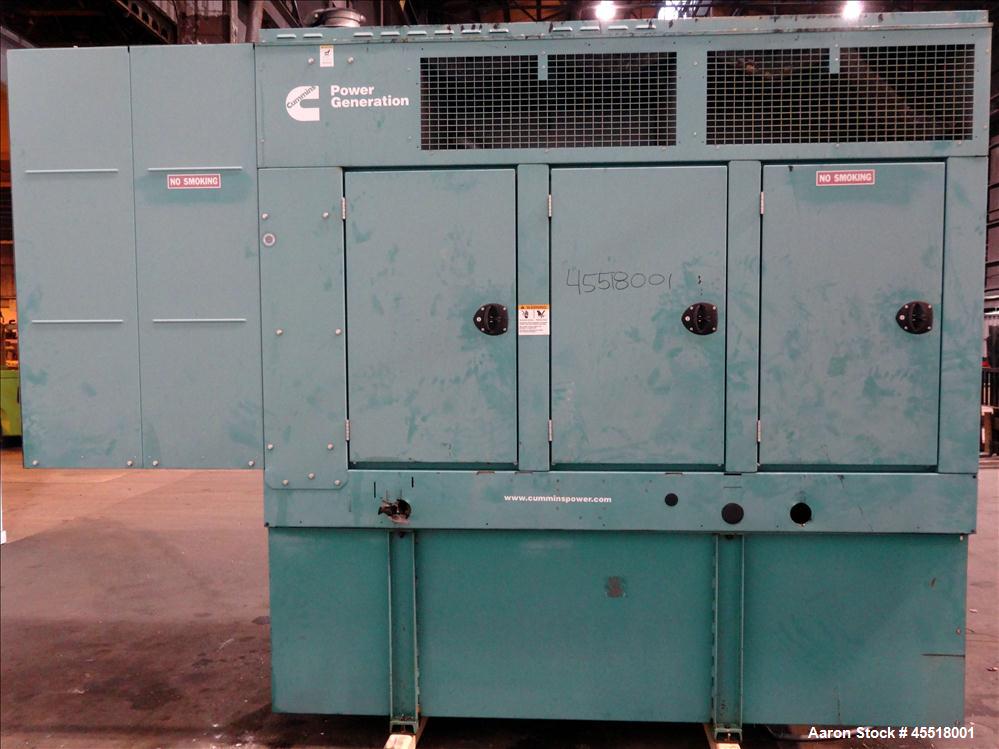 Used Cummins 100 kW standby (90kW prime) diesel generator set, model DSHAF-70888175 SN-D080174735. Cummins QSL9-G2 nonroad 3, EPA tier 3 engine, rated 364 HP at 1800 RPM. 3/60/120/208V reconnectable ...