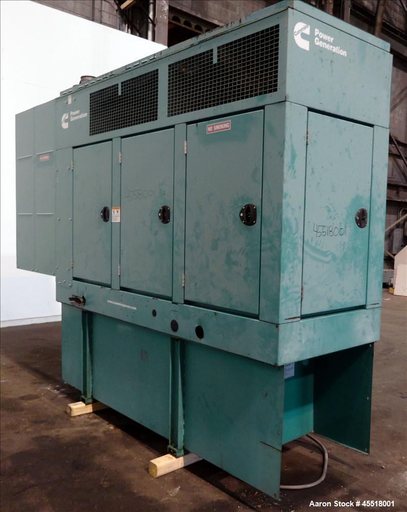 Used Cummins 100 kW standby (90kW prime) diesel generator set, model DSHAF-70888175 SN-D080174735. Cummins QSL9-G2 nonroad 3, EPA tier 3 engine, rated 364 HP at 1800 RPM. 3/60/120/208V reconnectable ...