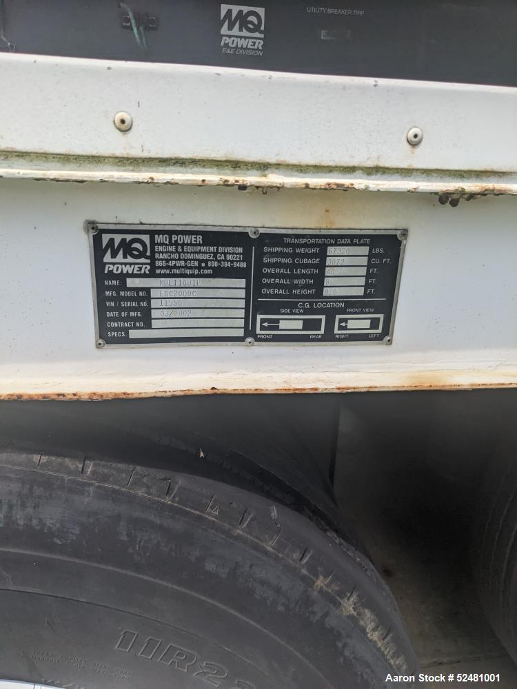 Used Cummins Generator, 2000 KW, Model EGC-2000C, Yr. 2003,