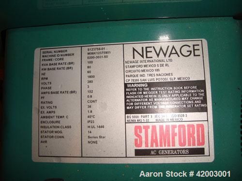 Unused- Cummins 70 kW Standby Rated Natural Gas Generator Set. Cummins model GGHF, SN-L060999120. Ford model WSG1068, SN-06QS60833 natural gas engine. Newage /Stamford 3/60/120/208/277/480 volt, 1800...