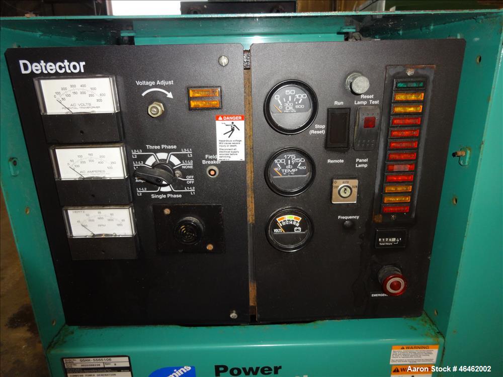 Used Cummins 100 kW standby natural gas generator set, model GGHH