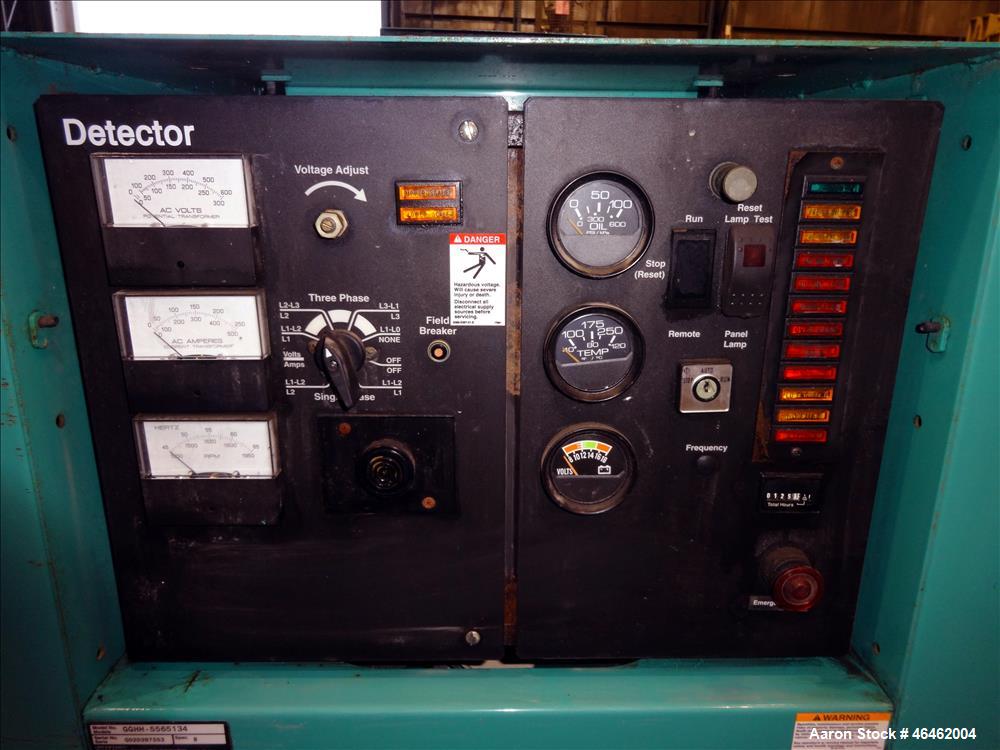 Used Cummins 100 kW standby natural gas generator set, model GGHH