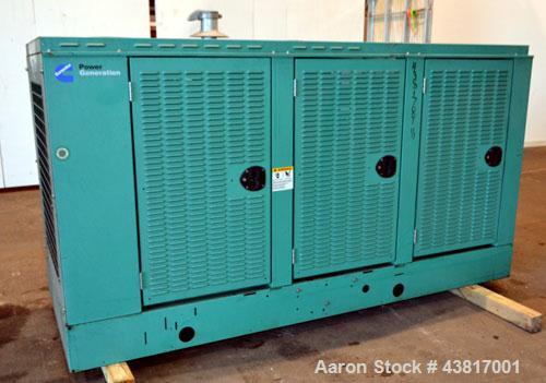 Used Cummins 100 kW standby natural gas generator set, model GGHH-5569198, SN-J020420586. Ford WSG-1068 engine rated 176 HP @ 1800 RPM.3/60/277/480V, rated 100kW 1/60/120V. 125 Amp main-line circuit ...