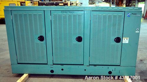 Used Cummins 100 kW standby natural gas generator set, model GGHH-5569198, SN-J020420586. Ford WSG-1068 engine rated 176 HP @ 1800 RPM.3/60/277/480V, rated 100kW 1/60/120V. 125 Amp main-line circuit ...